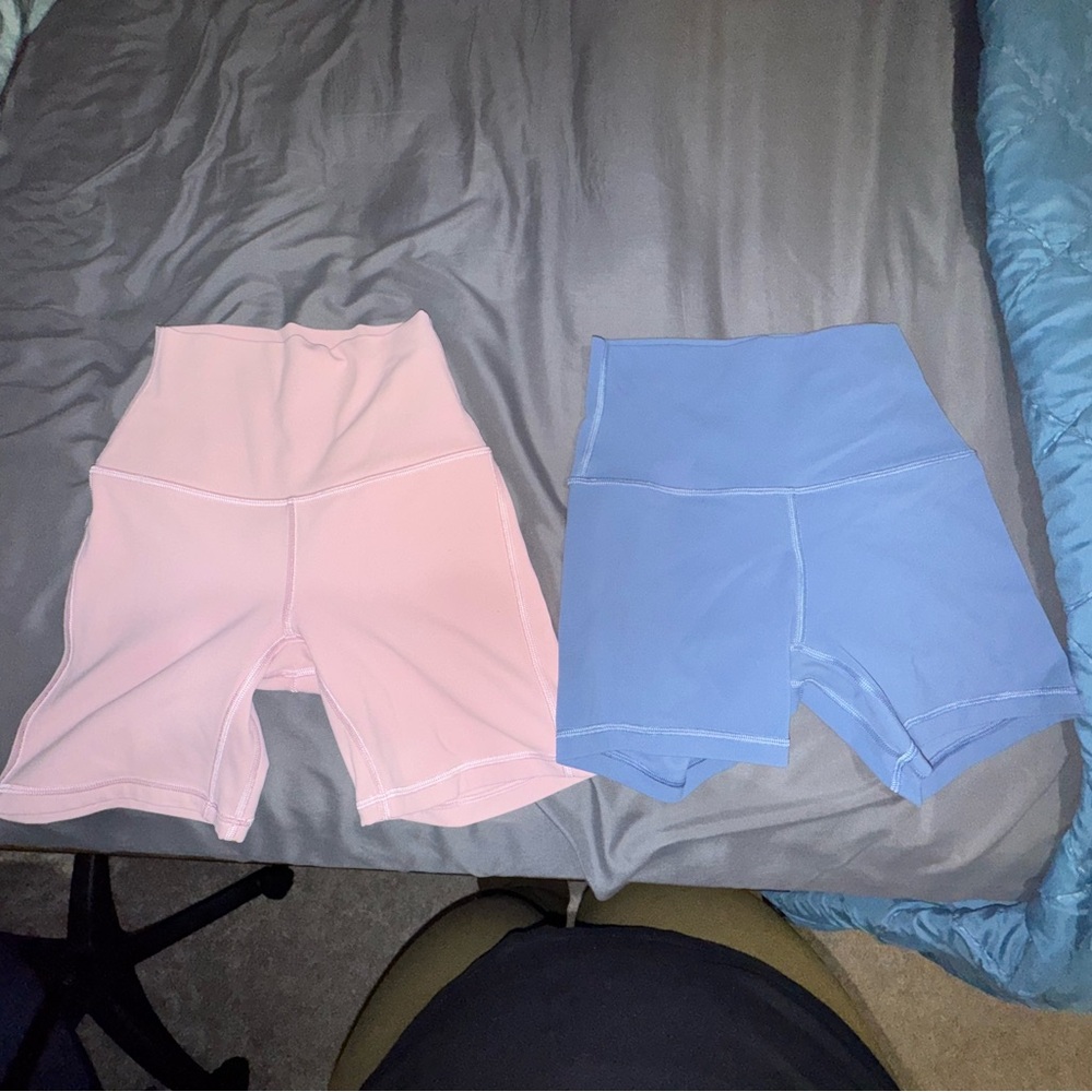 Lululemon Athletica High Waist Shorts Pink and Blue